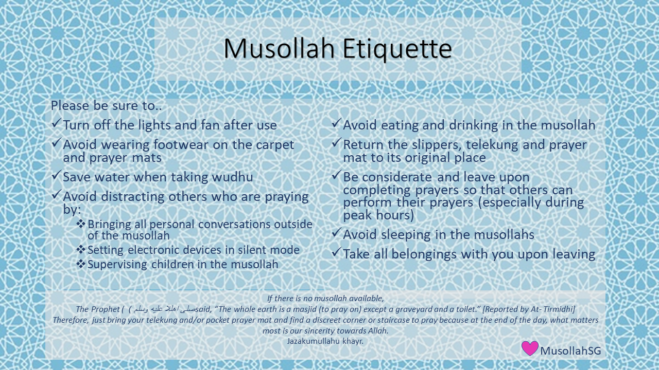 Musollah Etiquette